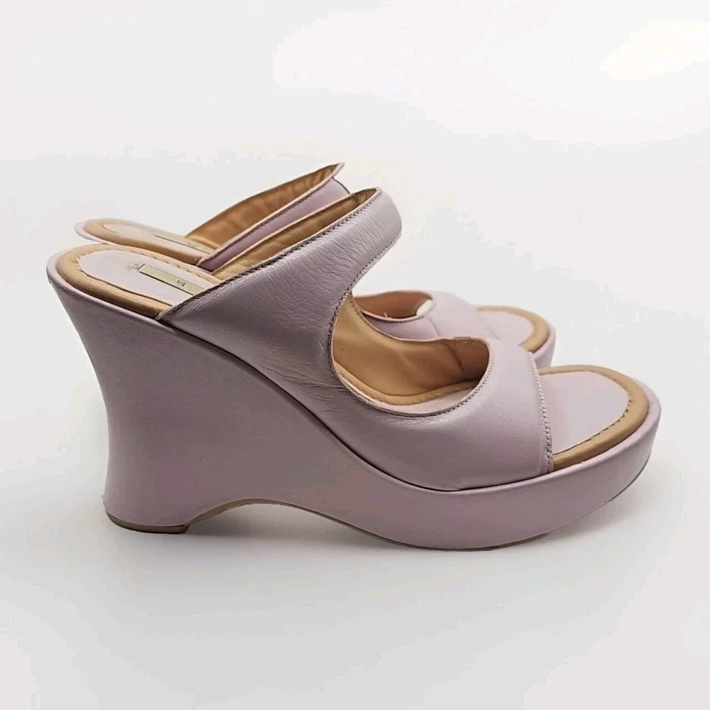 Zara Soft Pink Leather Platform Sandals Sz 7‎ Lilac Oriental Soft Girl #167